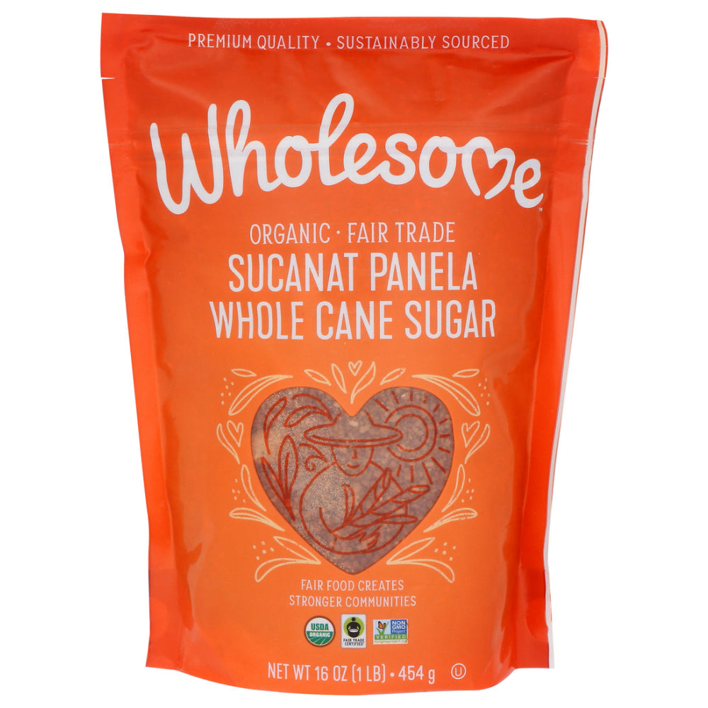 Wholesome, Organic Sucanat Panela Whole Cane Sugar, 1 Lb