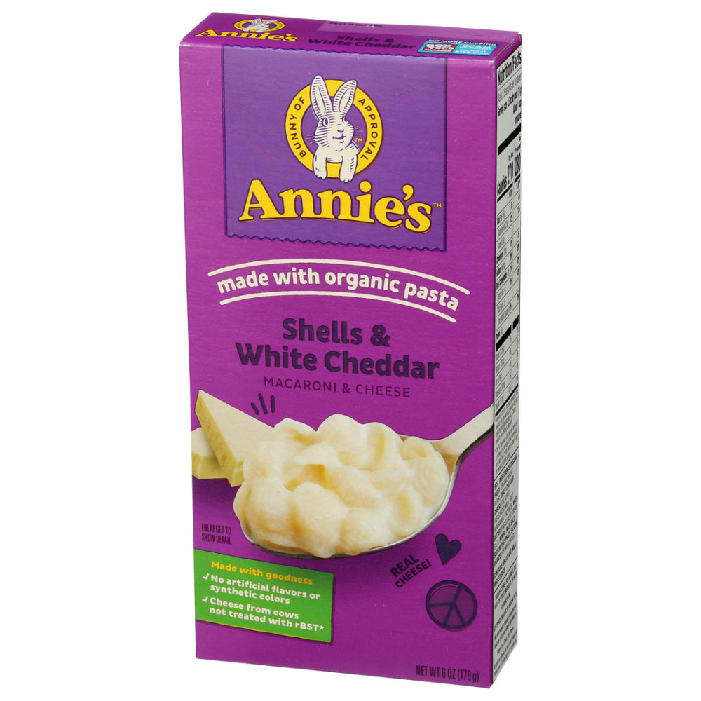 Annie's Homegrown, Organic Macaroni And Cheese Shells And White Cheddar, 6 Oz