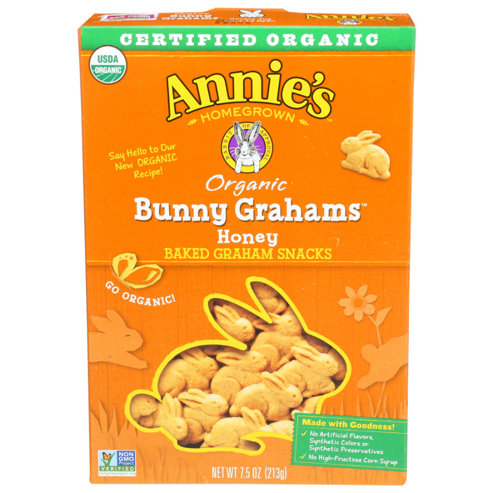 Annie's Homegrown, Organic Bunny Grahams Honey, 7.5 Oz