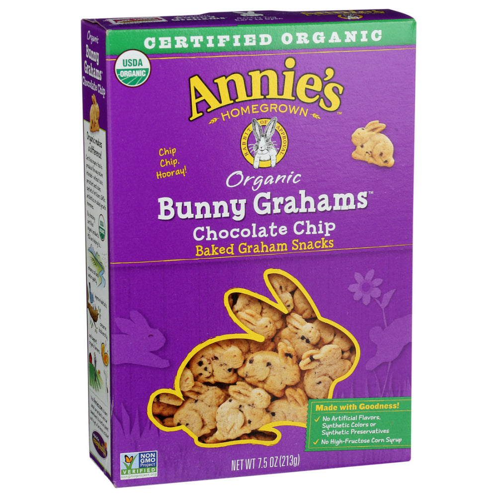 Annie's Homegrown, Organic Bunny Grahams Chocolate Chip, 7.5 Oz