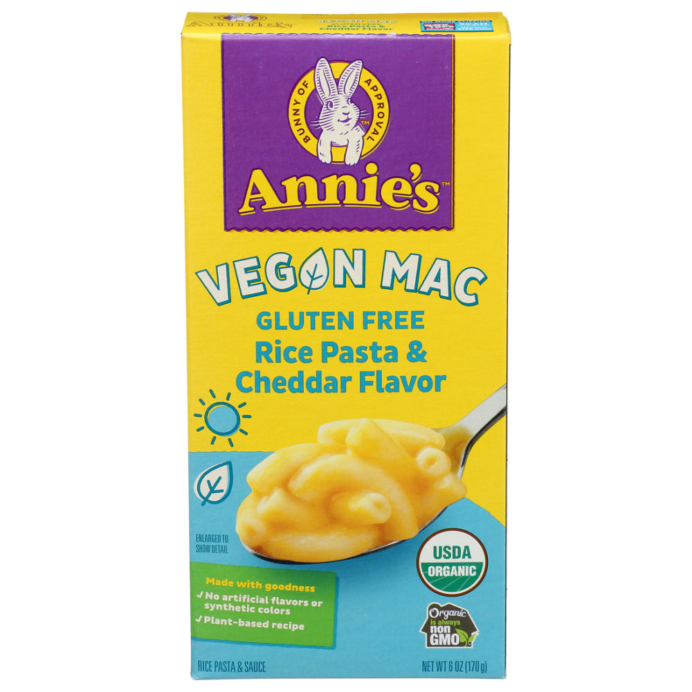 Annie's Homegrown, Organic Gluten Free Vegan Rice Pasta & Cheddar Flavor,  6 Oz