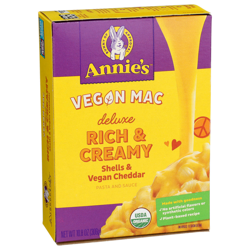 Annie's Homegrown, Organic Deluxe Rich And Creamy Vegan Shells And Cheddar, 10.8 Oz