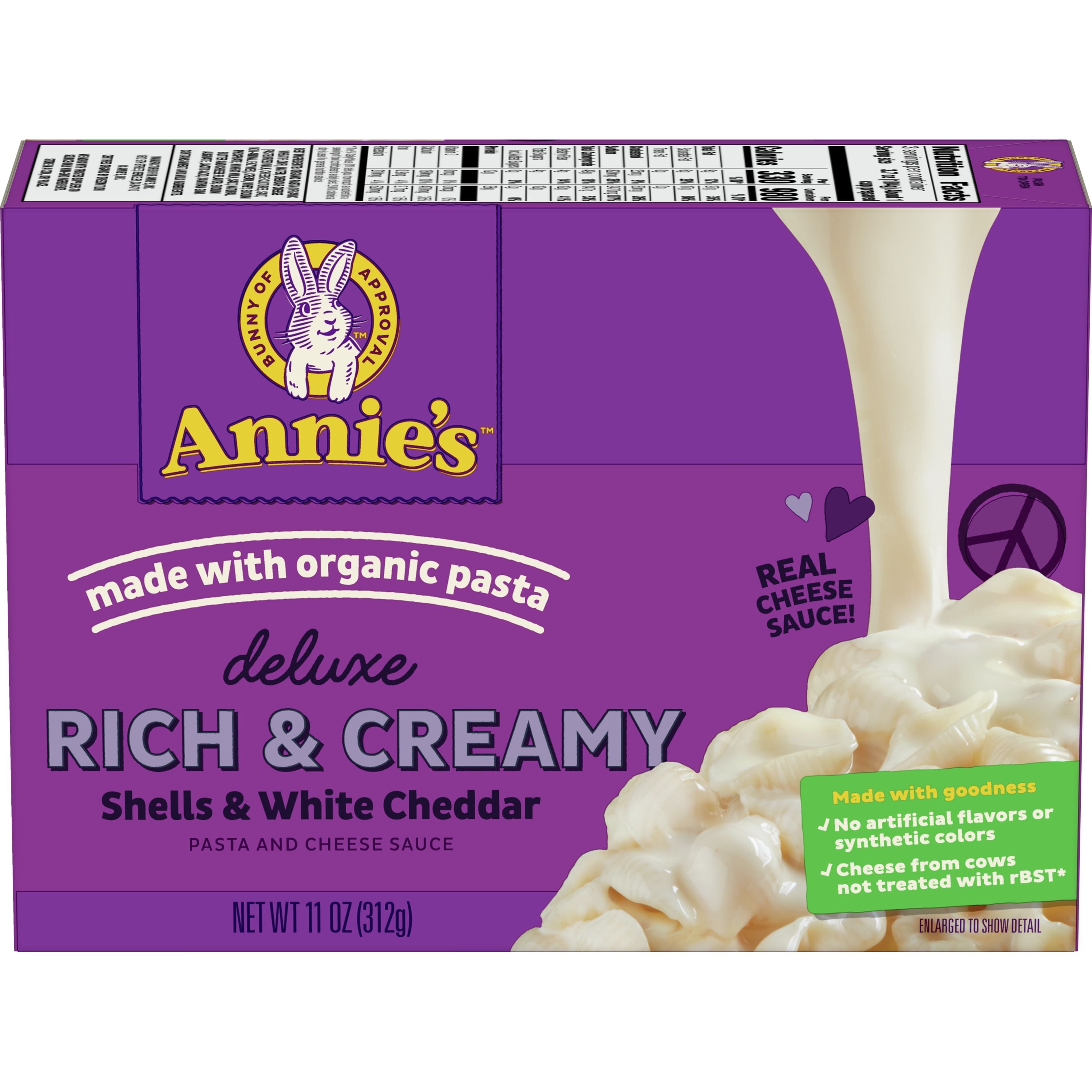 Annie's Homegrown, Deluxe Rich & Creamy Shells And White Cheddar, 11 Oz