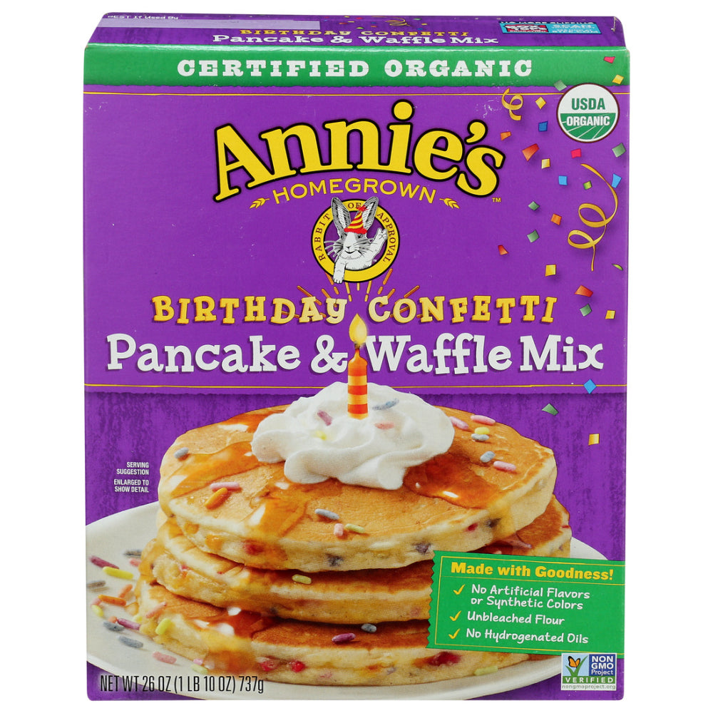 Annie's Homegrown, Organic Birthday Confetti Pancake And Waffle Mix, 26 Oz