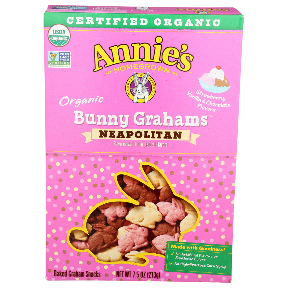 Annie's Homegrown, Organic Neapolitan Bunny Grahams, 7.5 Oz