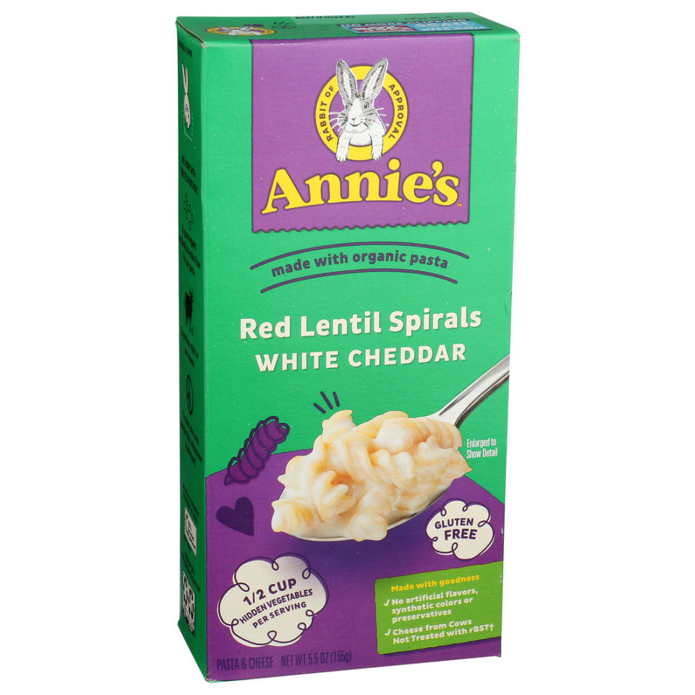 Annie's Homegrown, Red Lentil Spirals And White Cheddar, 5.5 Oz