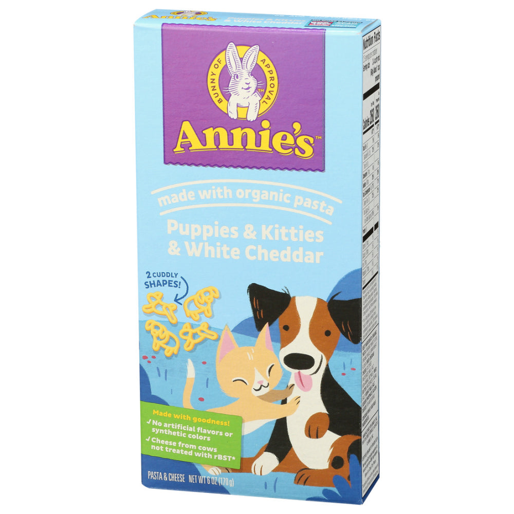 Annie's Homegrown, Puppies & Kitties White Cheddar Macaroni And Cheese, 6 Oz