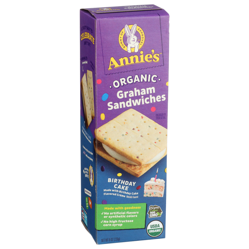 Annie's Homegrown, Organic Birthday Cake Graham Sandwiches, 8 Oz