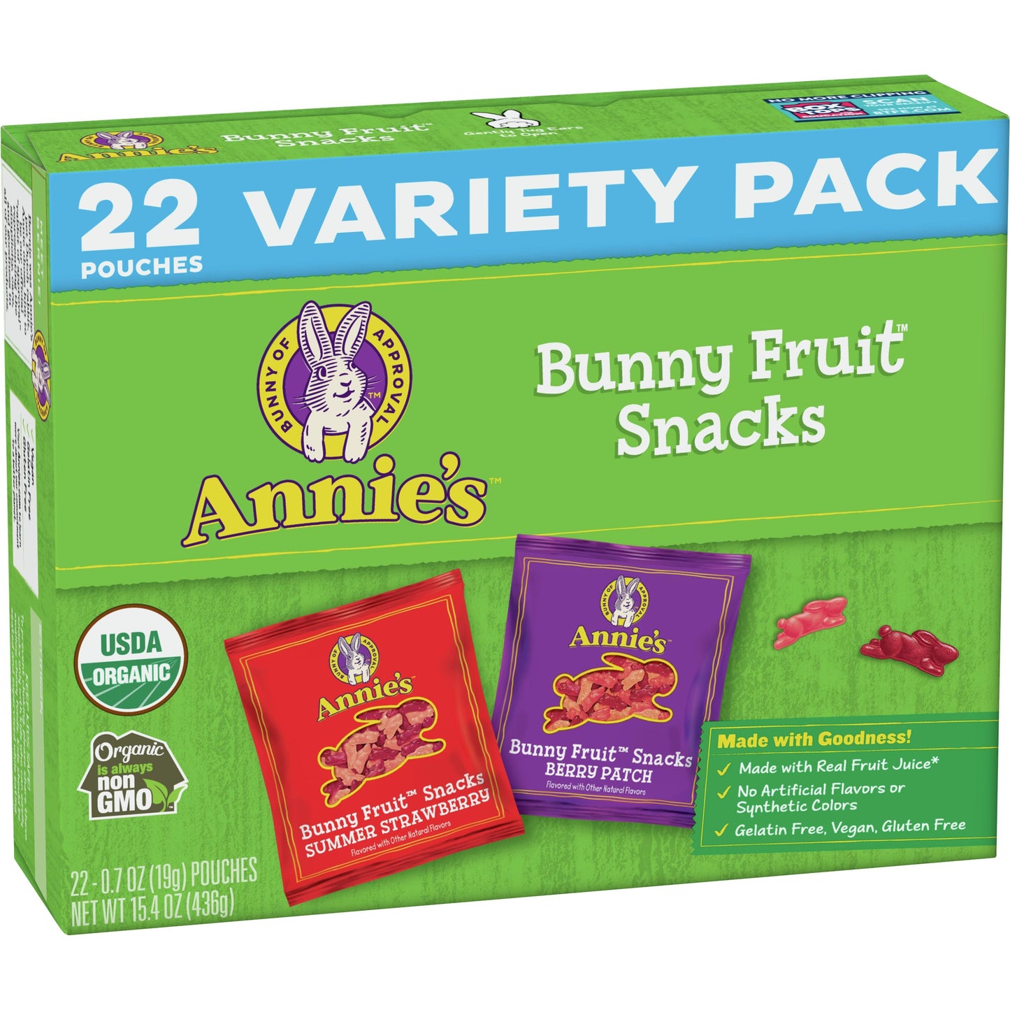 Annie's Homegrown, Variety Pack Summer Strawberry/berry Patch Fruit Snacks Pouch, 15.4 Oz