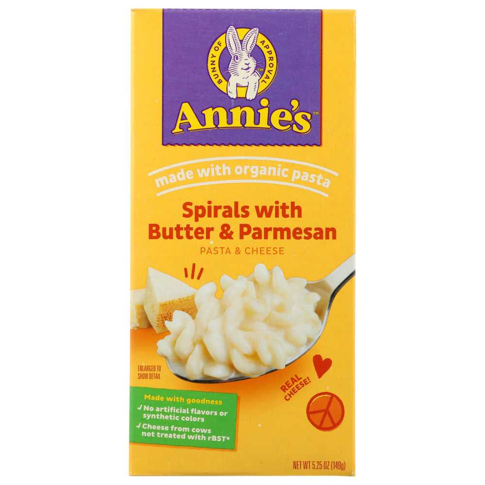 Annie's Homegrown, Organic Spirals With Butter And Parmesan Pasta And Cheese, 5.25 Oz