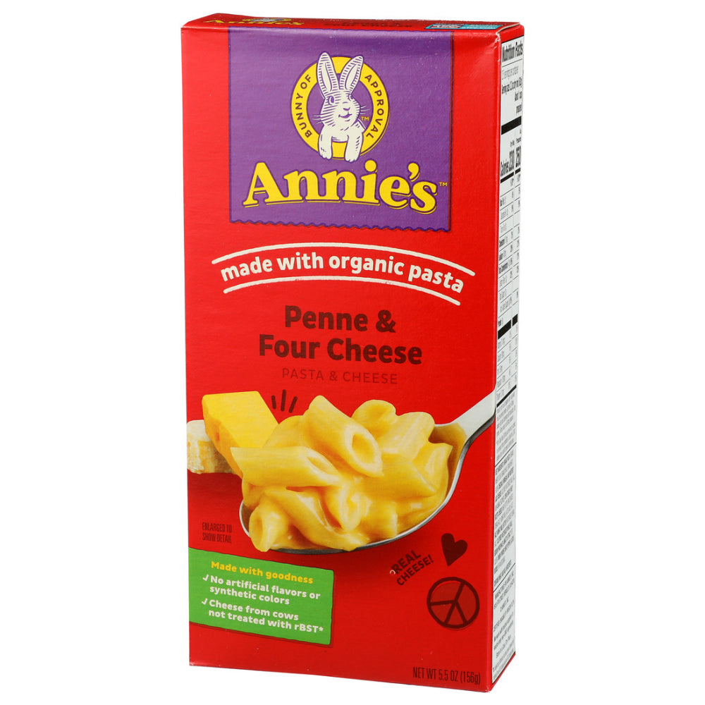 Annie's Homegrown, Organic Penne And Four Cheese Pasta And Cheese, 5.5 Oz