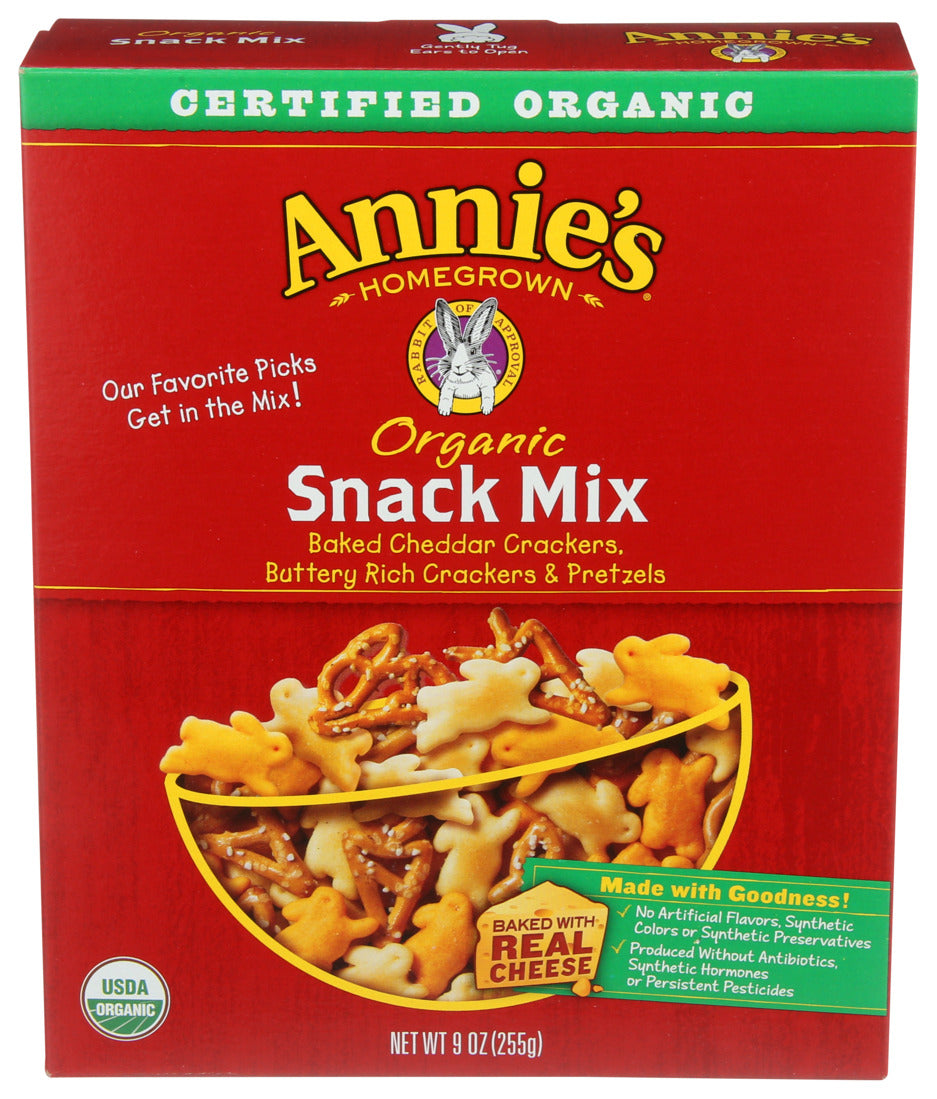 Annie's Homegrown, Organic Pretzels, Cheddar & Buttery Crackers Snack Mix, 9 Oz