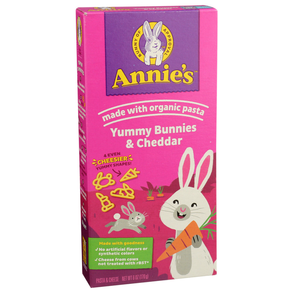 Annie's Homegrown, Yummy Bunnies And Cheddar Pasta And Cheese, 6 Oz