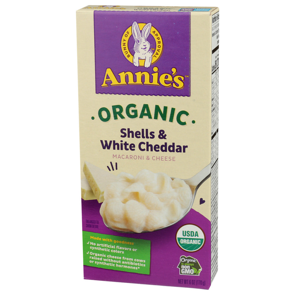 Annie's Homegrown, Organic Shells And White Cheddar Macaroni And Cheese, 6 Oz