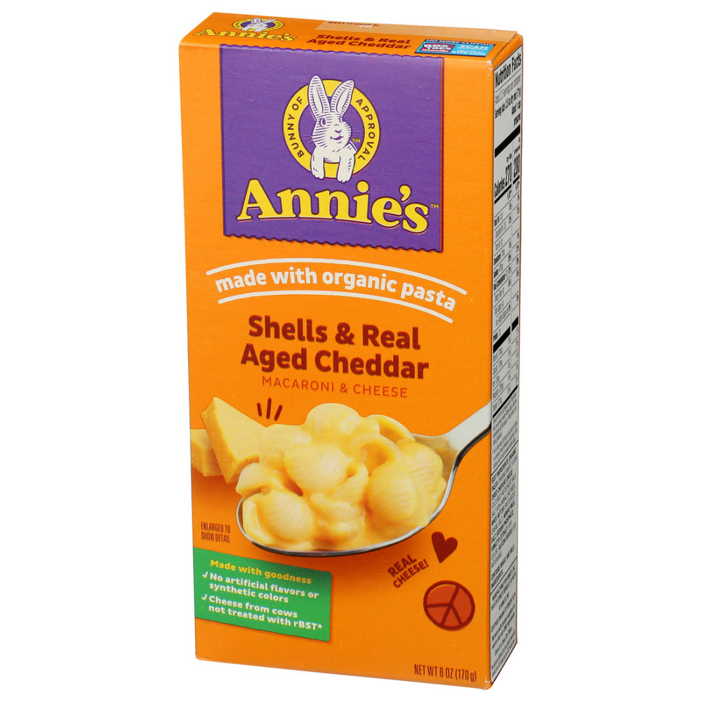 Annie's Homegrown, Organic Macaroni And Cheese Shells And Real Aged Cheddar, 6 Oz