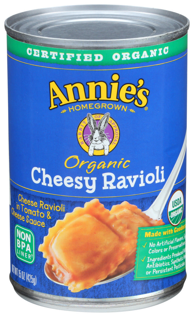 Annie's Homegrown, Organic Cheesy Ravioli In Tomato & Cheese Sauce, 15 Oz