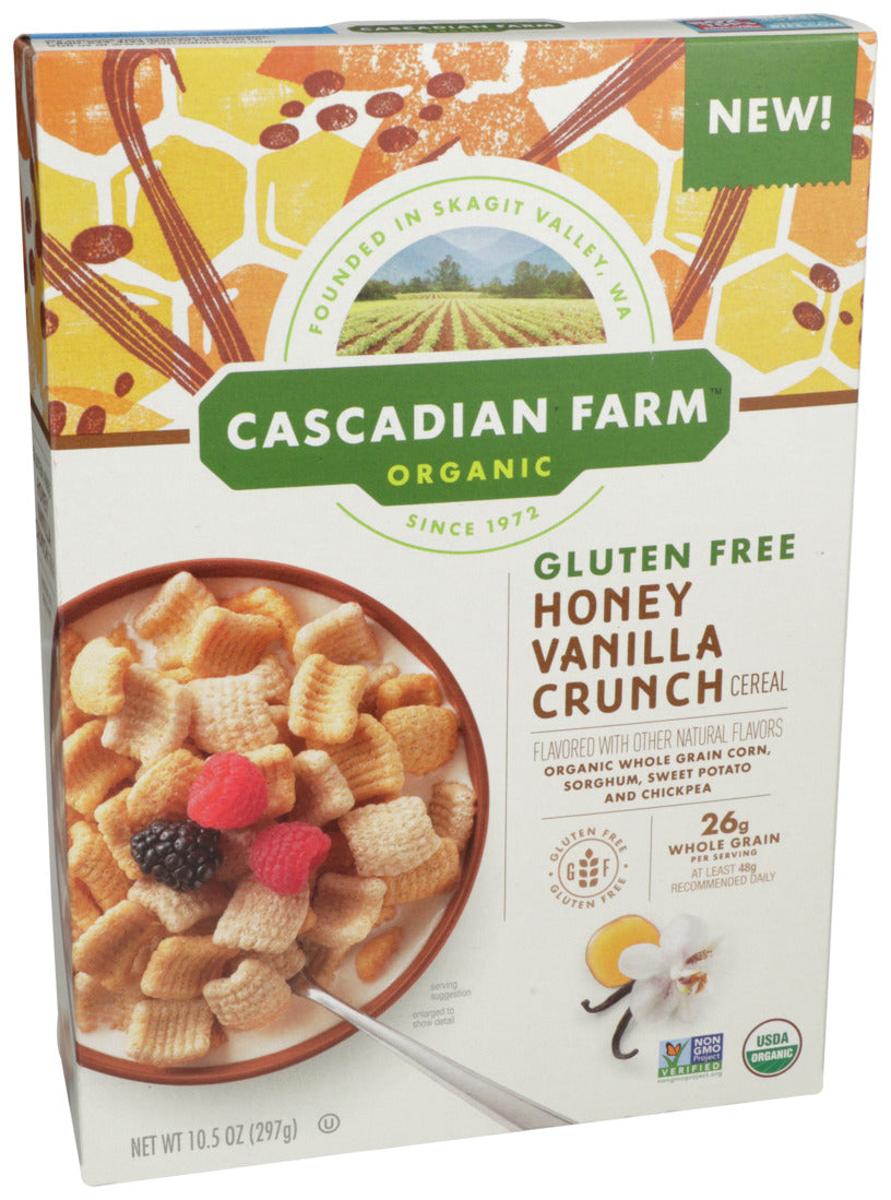 Cascadian Farm, Organic Gluten Free Honey Vanilla Crunch Cereal, 10.5 Oz