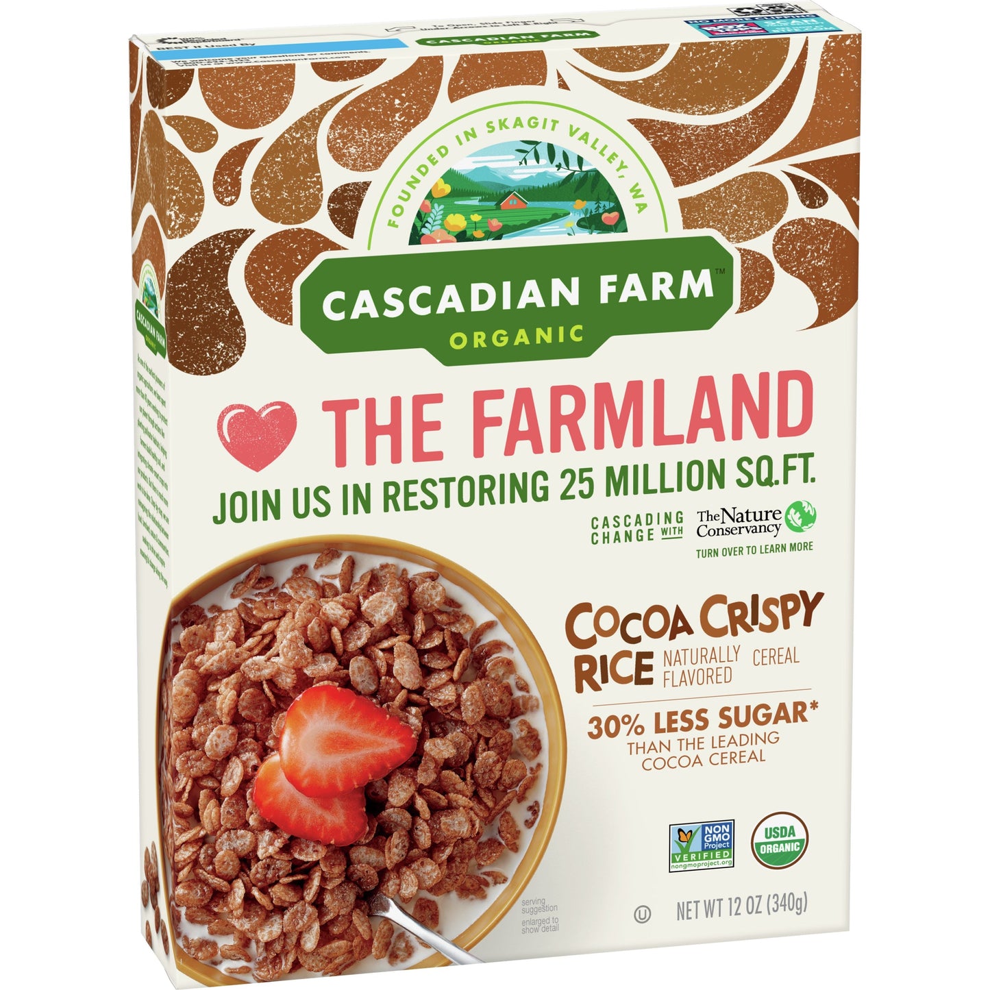 Cascadian Farm, Organic Cocoa Crispy Rice Cereal, 12 Oz