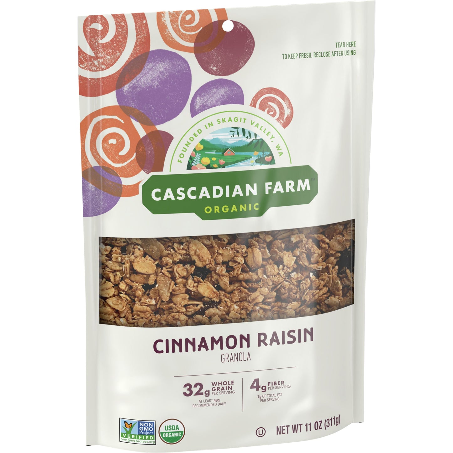 Cascadian Farm, Organic Cinnamon Raisin Granola, 11 Oz