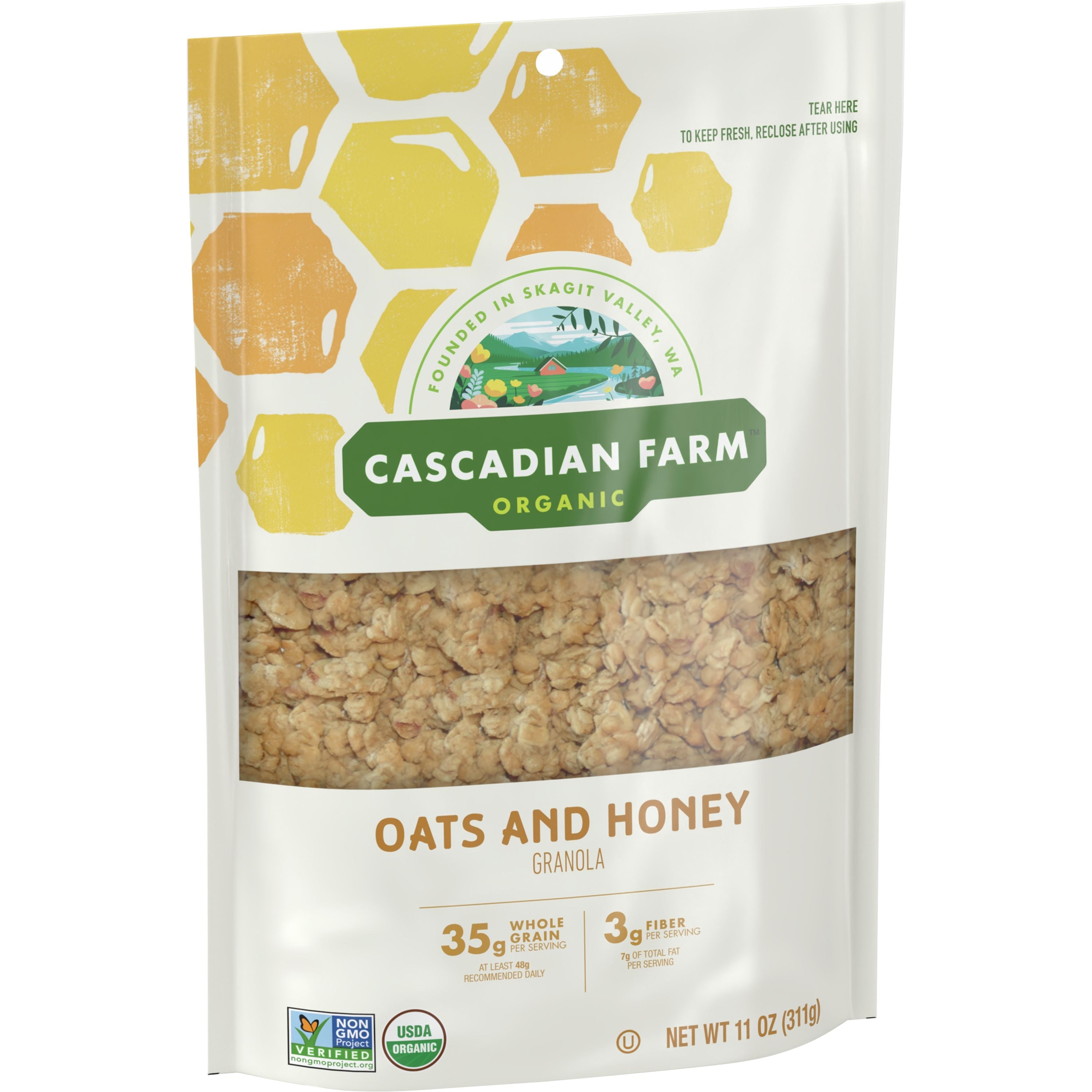 Cascadian Farm, Organic Oats And Honey Granola, 11 Oz