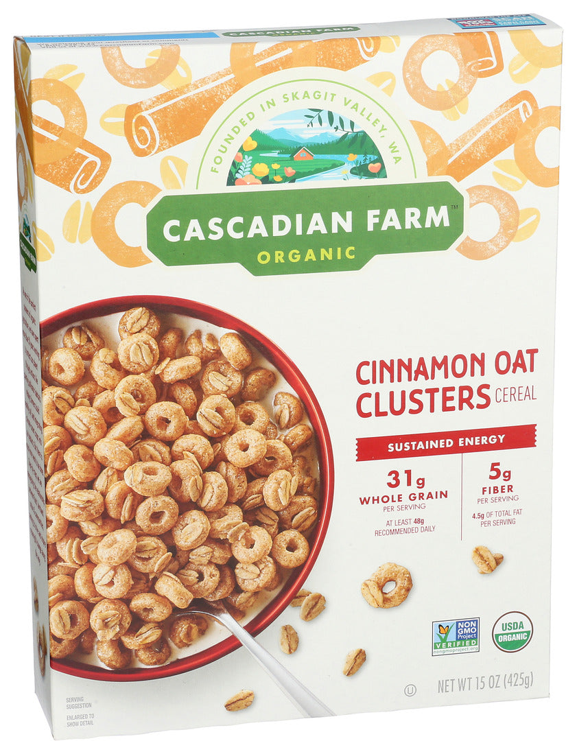 Cascadian Farm, Organic Cinnamon Oat Clusters Cereal, 15 Oz