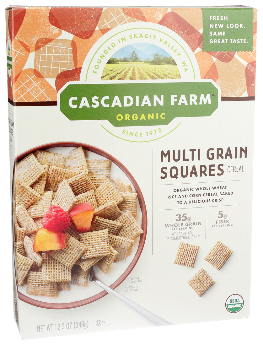 Cascadian Farm, Organic Multi Grain Squares Cereal, 12.3 Oz