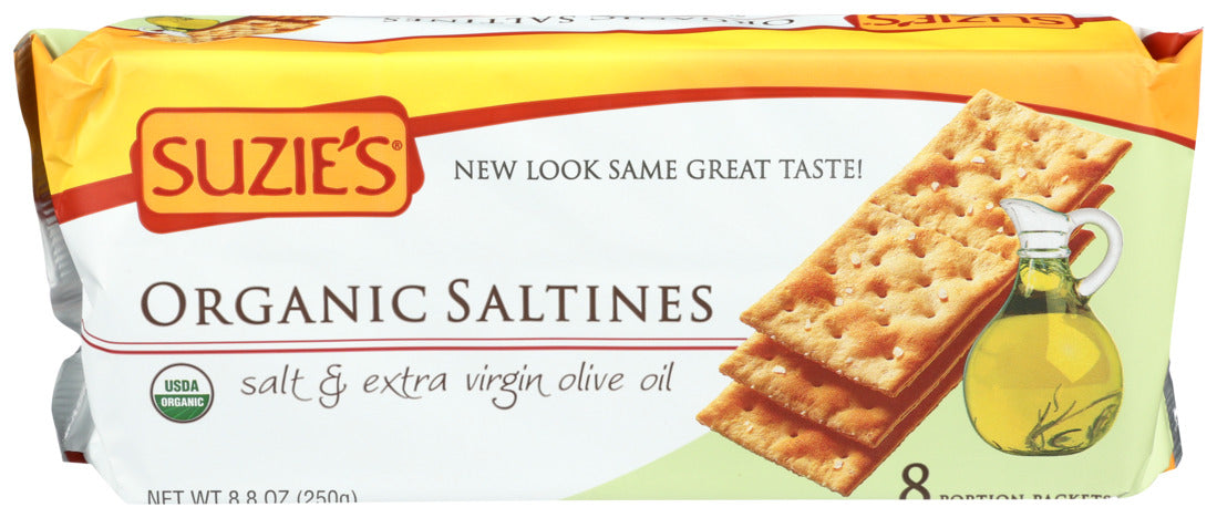 Suzie`s, Organic Saltines, Salt & Extra Virgin Olive Oil, 8.8 Oz