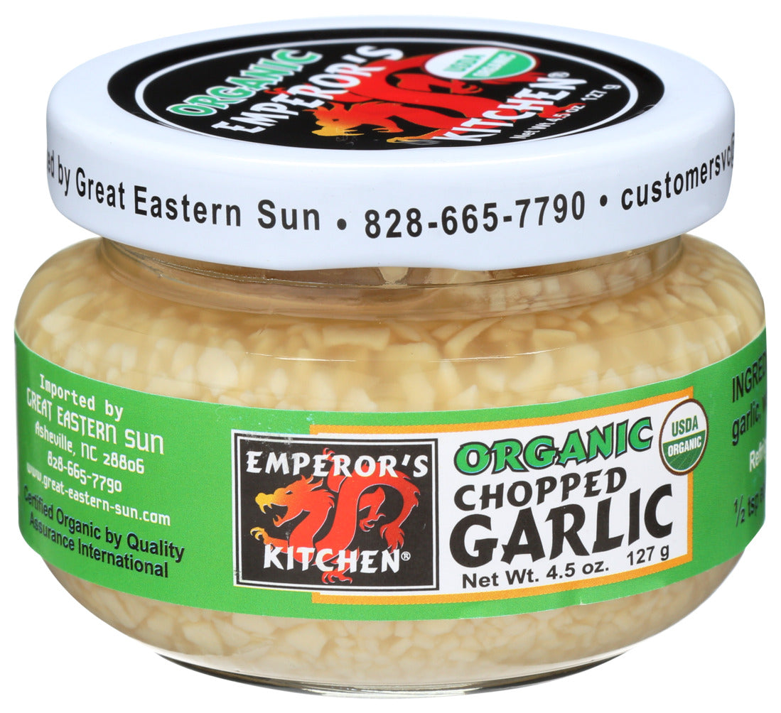 Emperors Kitchen, Organic Chopped Garlic , 4.5 Oz