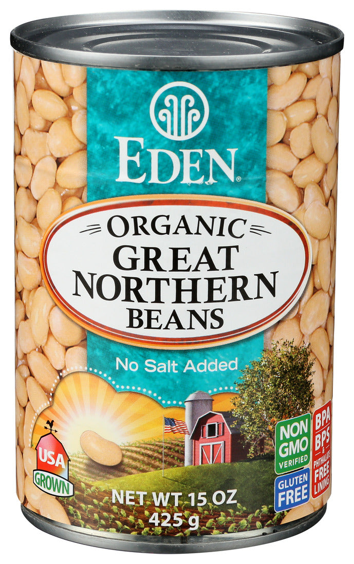 Eden Foods, Organic Great Northern Beans, No Salt Added, 15 Oz