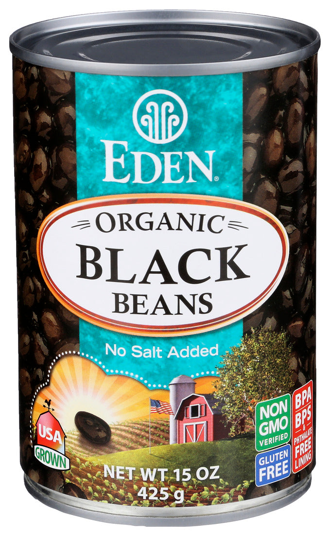 Eden Foods, Organic Black Beans, No Added Salt, 15 Oz