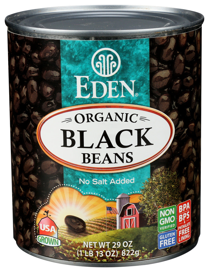 Eden Foods, Organic Black Beans, No Salt Added, 29 Oz