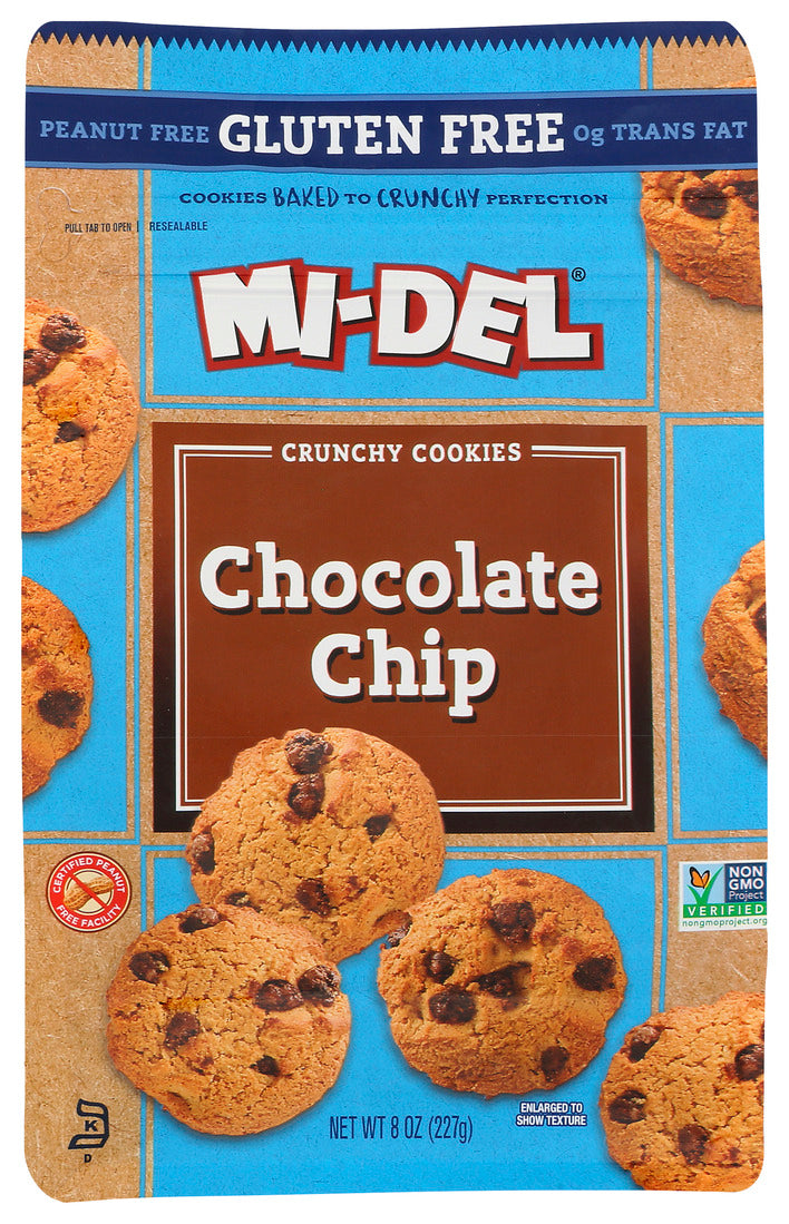 Mi-Del, Gluten Free Crunchy Cookies, Chocolate Chip, 8 Oz