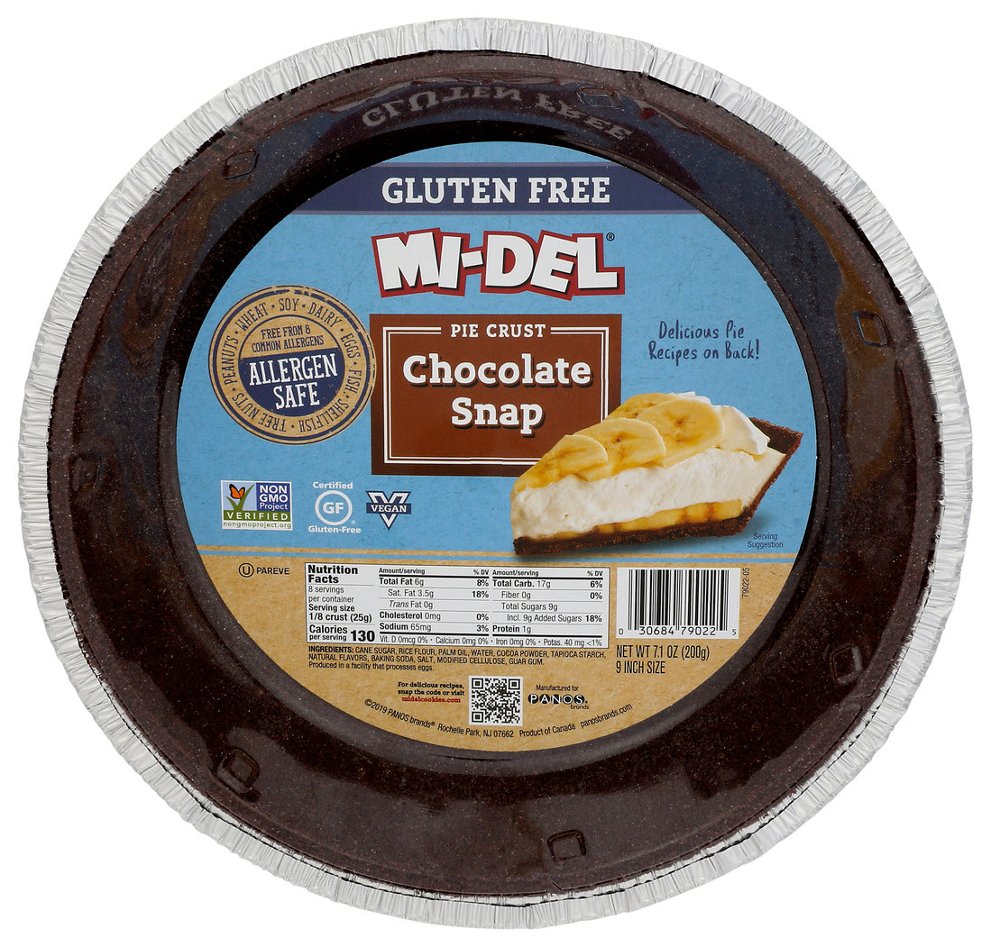 Mi-Del, Gluten Free Chocolate Snap Pie Crust, 7.1 Oz