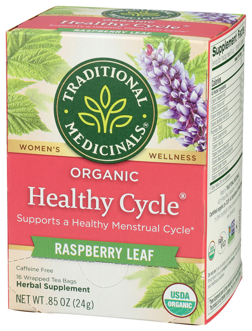 Traditional Medicinals, Organic Healthy Cycle Herbal Tea, Raspberry Leaf, 16 Ct