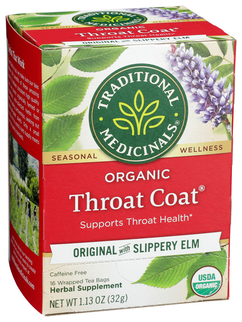 Traditional Medicinals, Organic Throat Coat Herbal Tea, 16 Ct