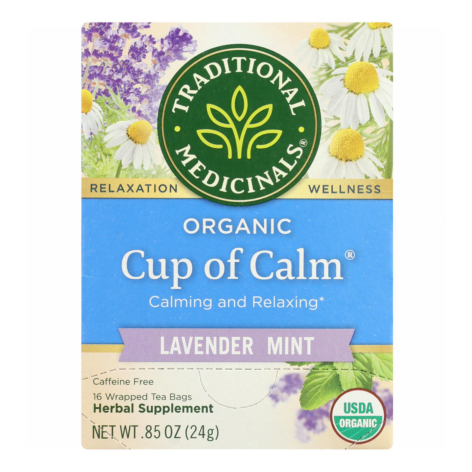 Traditional Medicinals, Organic Cup of Calm Herbal Tea, Lavender Mint, 16 Ct