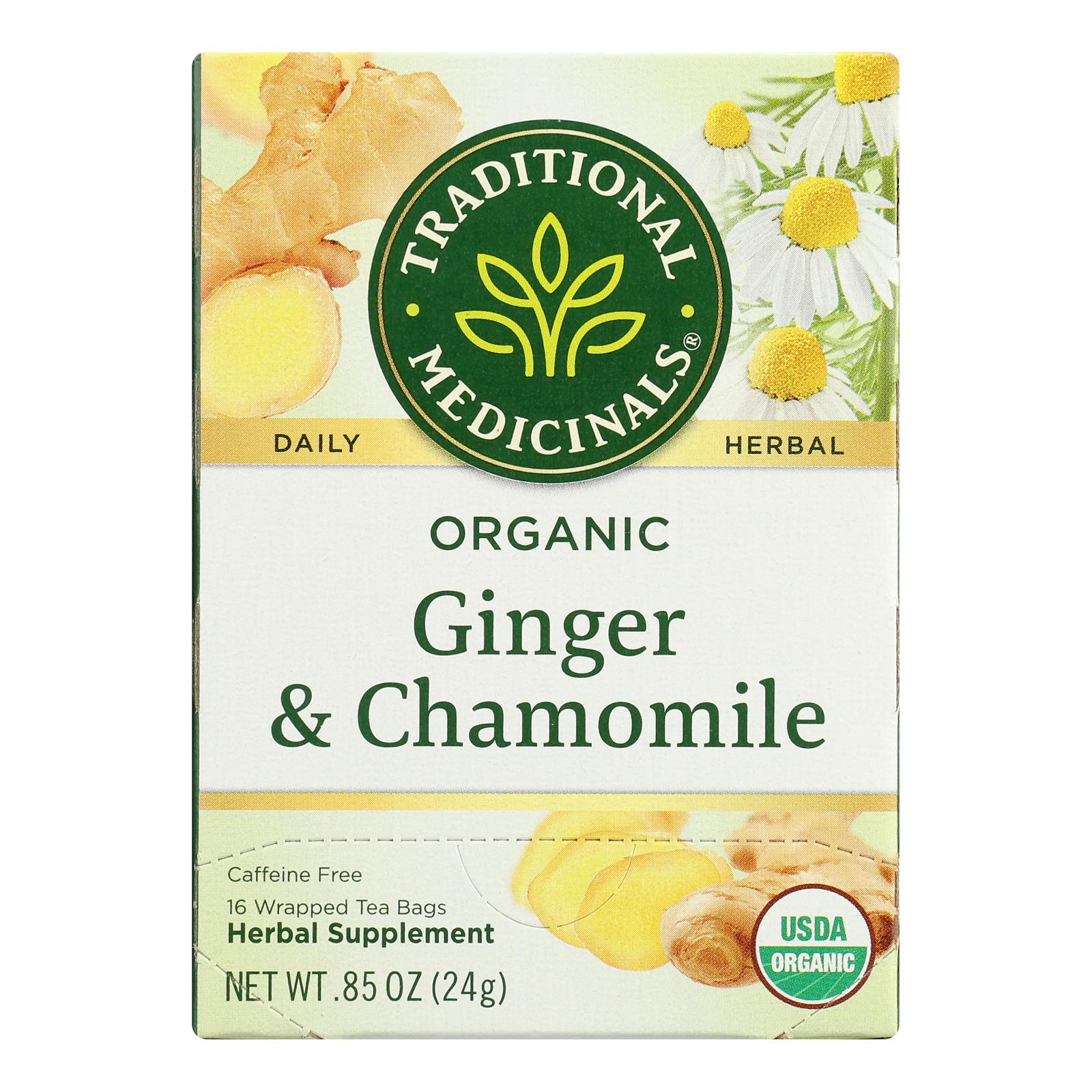 Traditional Medicinals, Organic Ginger & Chamomile Tea, 16 Ct