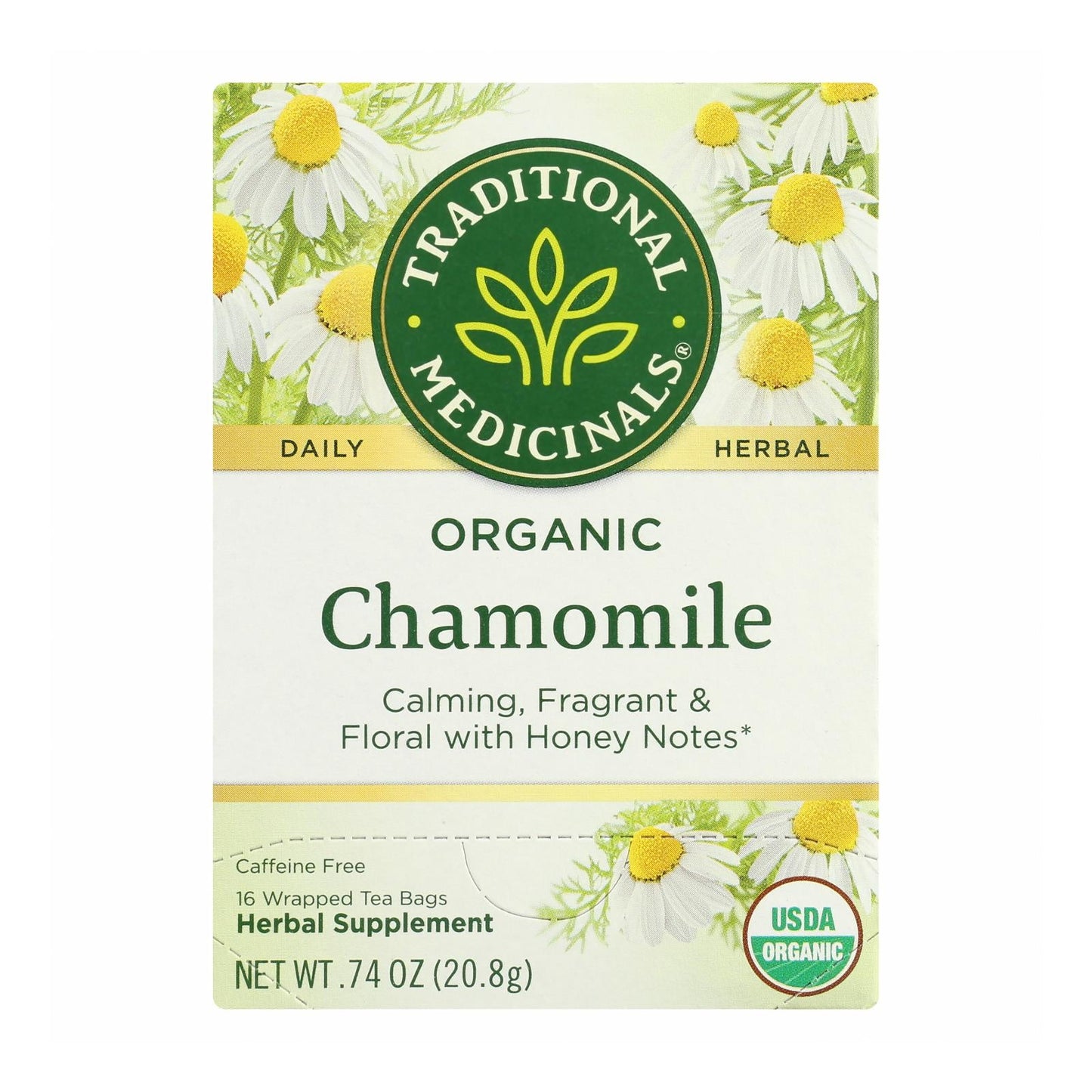 Traditional Medicinals, Organic Chamomile Herbal Tea, Caffeine Free, 16 Ct