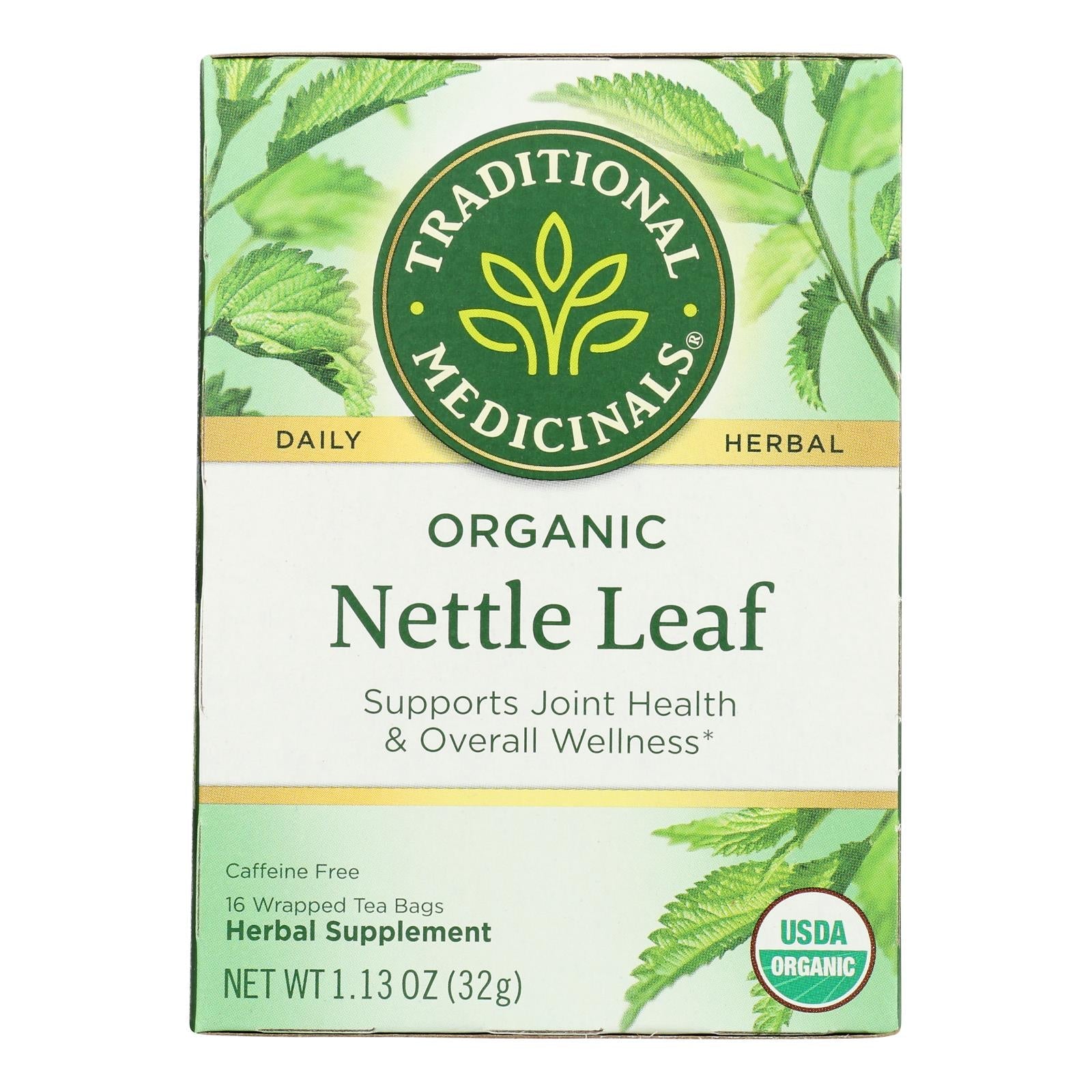 Traditional Medicinals, Organic Nettle Leaf Herbal Tea, Caffeine Free, 16 Ct