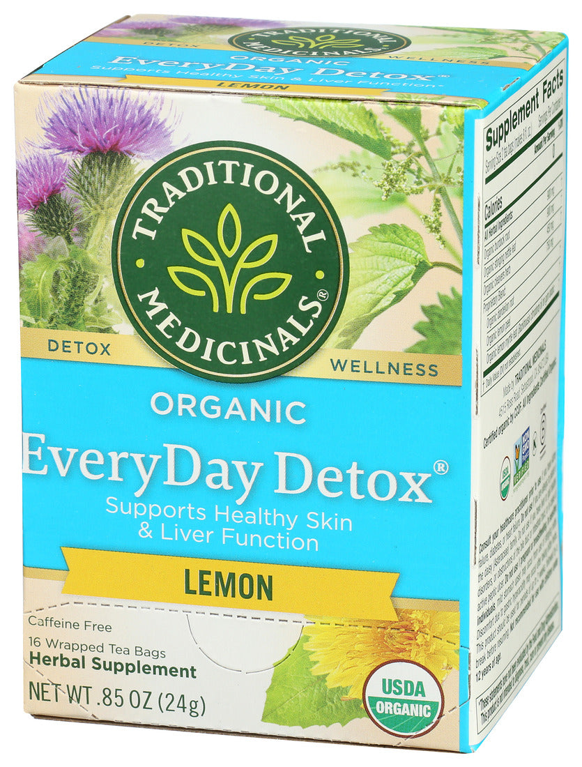 Traditional Medicinals, Organic EveryDay Detox Herbal Tea, Lemon, 16 Ct