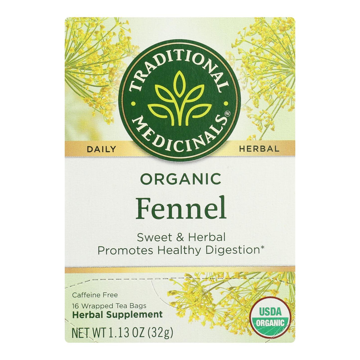 Traditional Medicinals, Organic Fennel Herbal Tea, 16 Ct