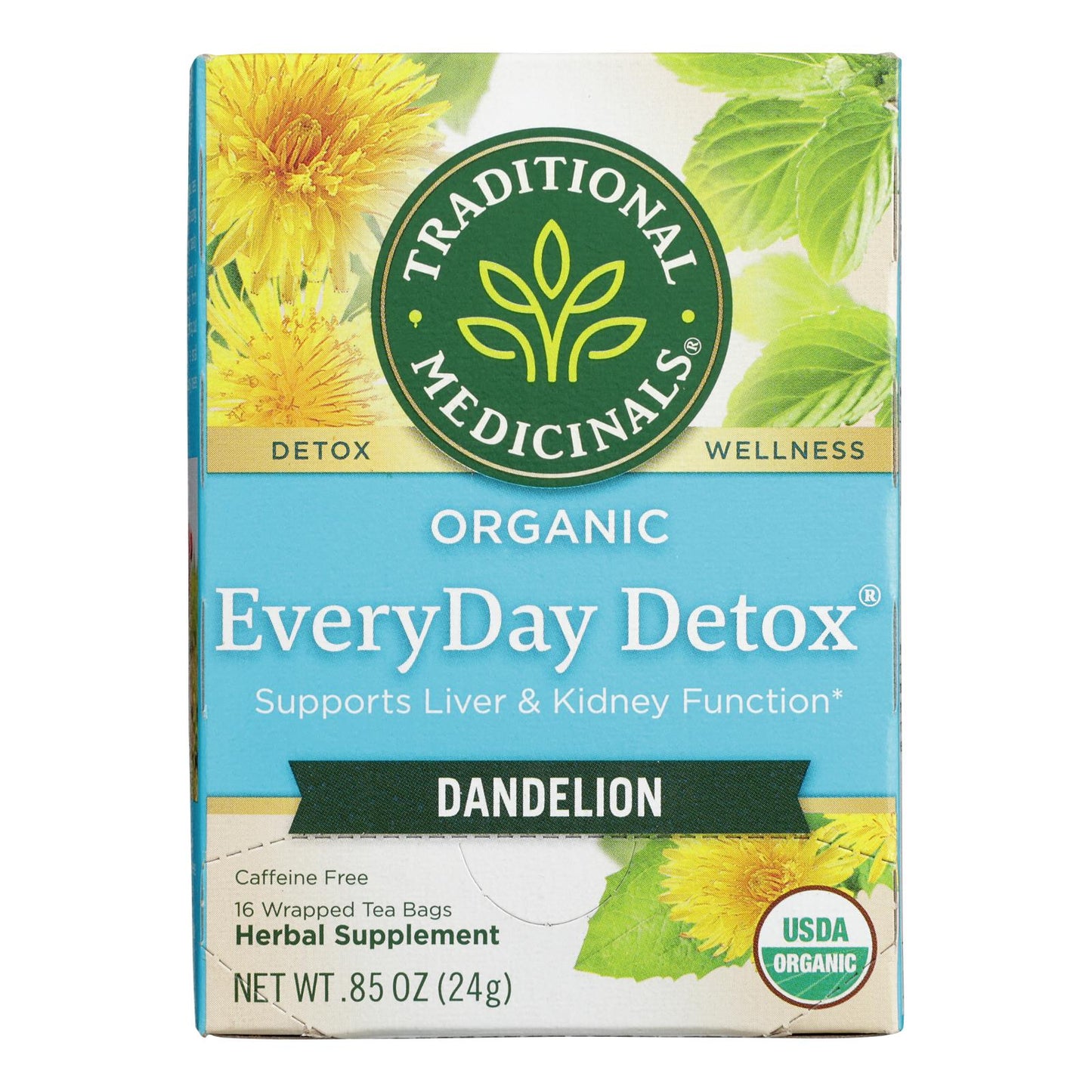 Traditional Medicinals, Organic EveryDay Detox Herbal Tea, Dandelion, 16 Ct