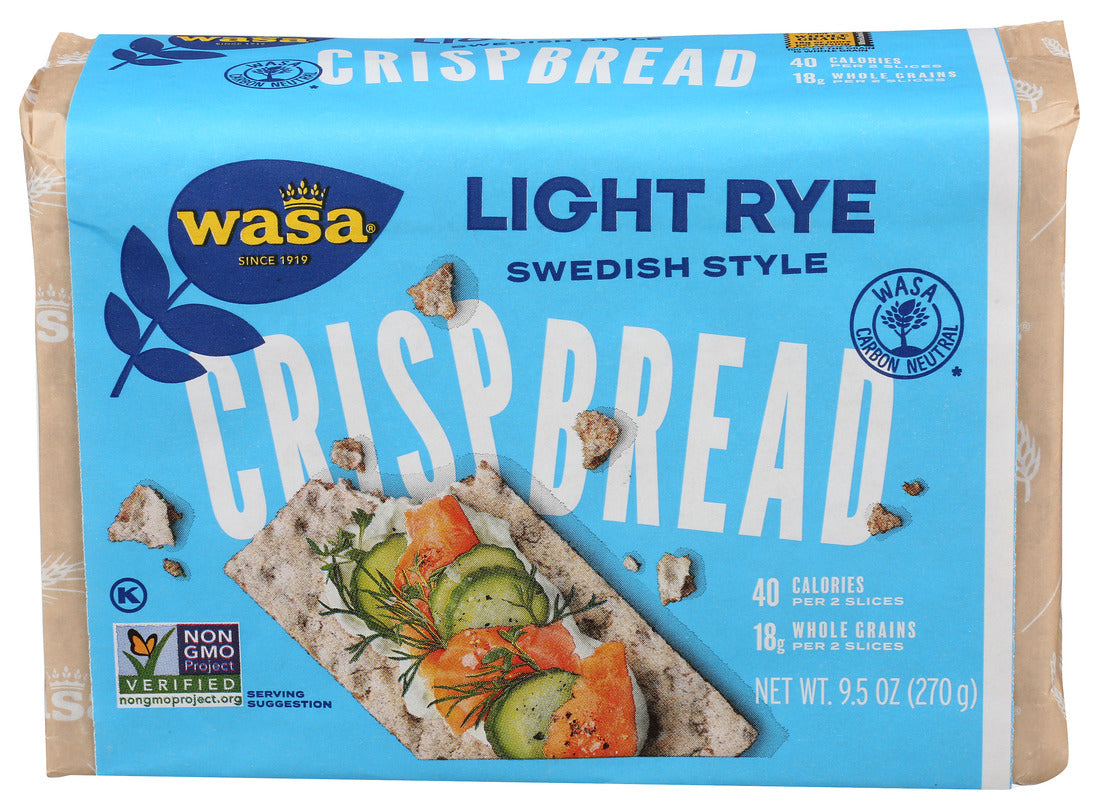 Wasa Crispbread, Light Rye Swedish Style Crispbread, 9.5 Ounce