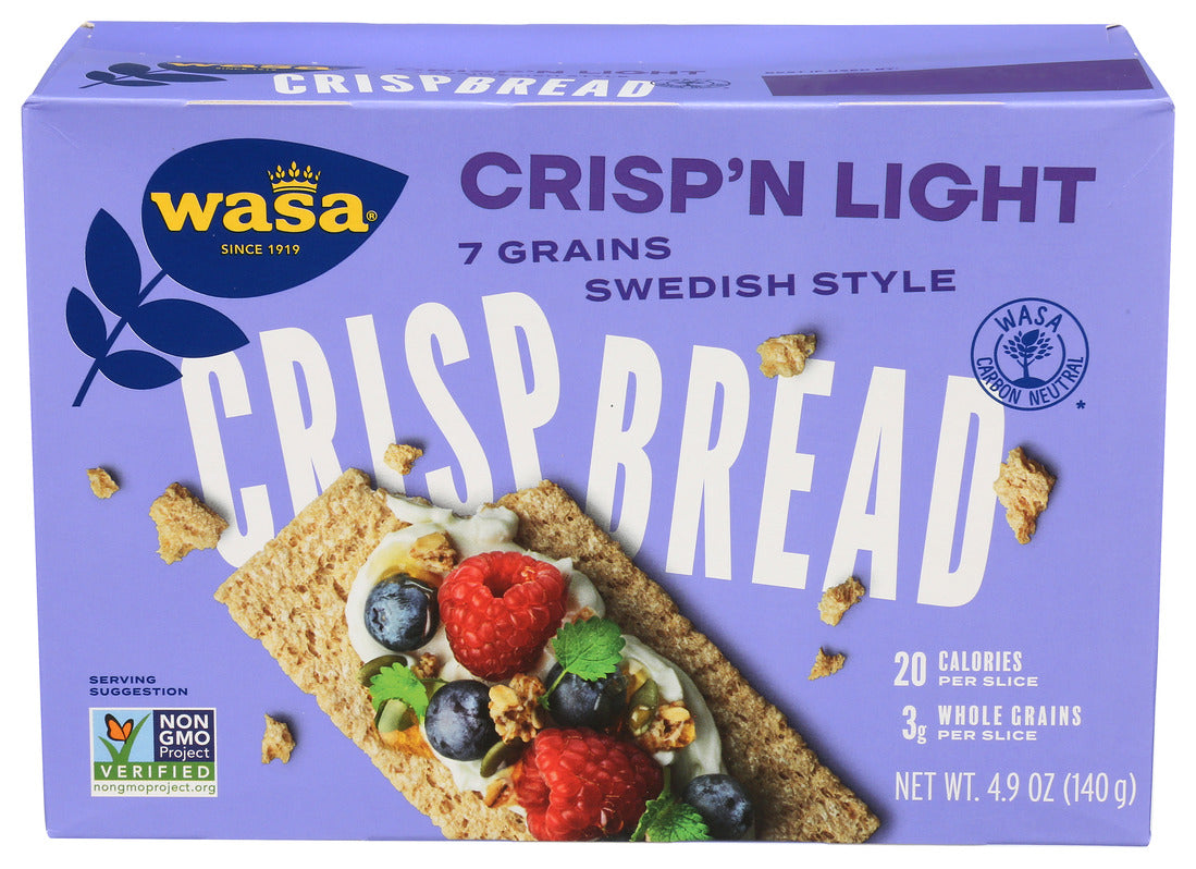 Wasa Crispbread, Crisp 'N Light 7 Grains Swedish Style Crispbread, 4.9 Ounce