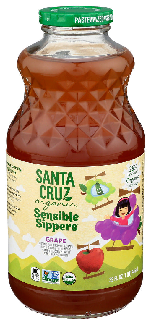 Santa Cruz Organic, Sensible Sippers Organic Grape Juice, 32 Oz