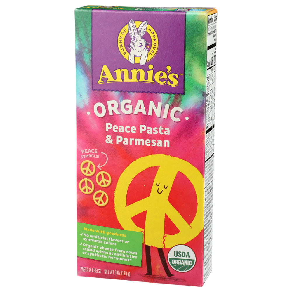 Annie's Homegrown, Organic Peace Pasta & Parmesan, 6 Oz