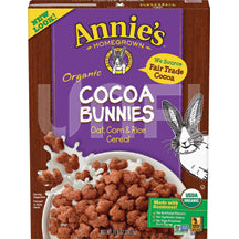 Annie's Homegrown, Organic Cocoa Bunnies Oat With Corn And Rice Cereal, 10 Oz