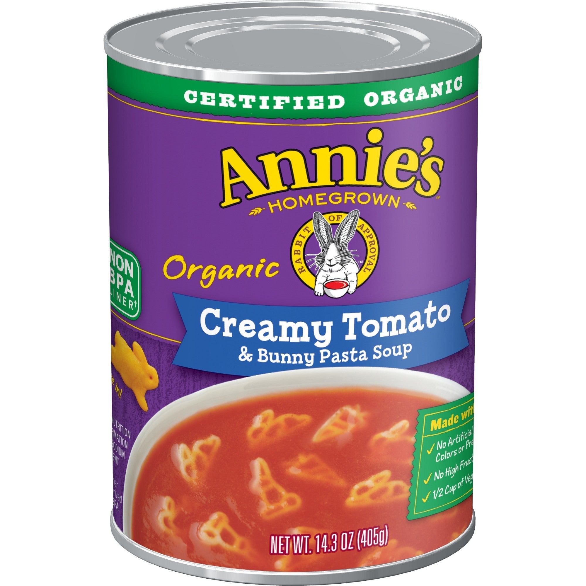 Annie's Homegrown, Organic Creamy Tomato & Bunny Pasta Soup, 14.3oz