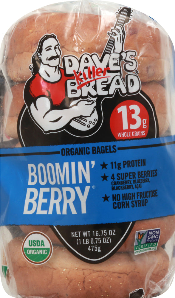 Daves Killer Bread, Organic Bagels, Boomin' Berry, 16.75 Oz.