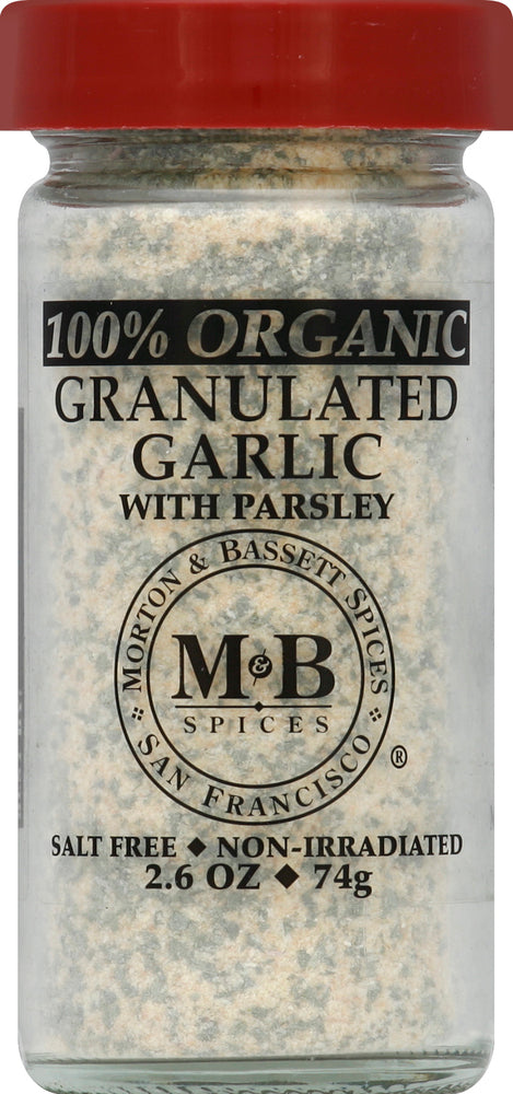 Morton & Bassett, Organic Granulated Garlic With Parsley, 2.6 Oz